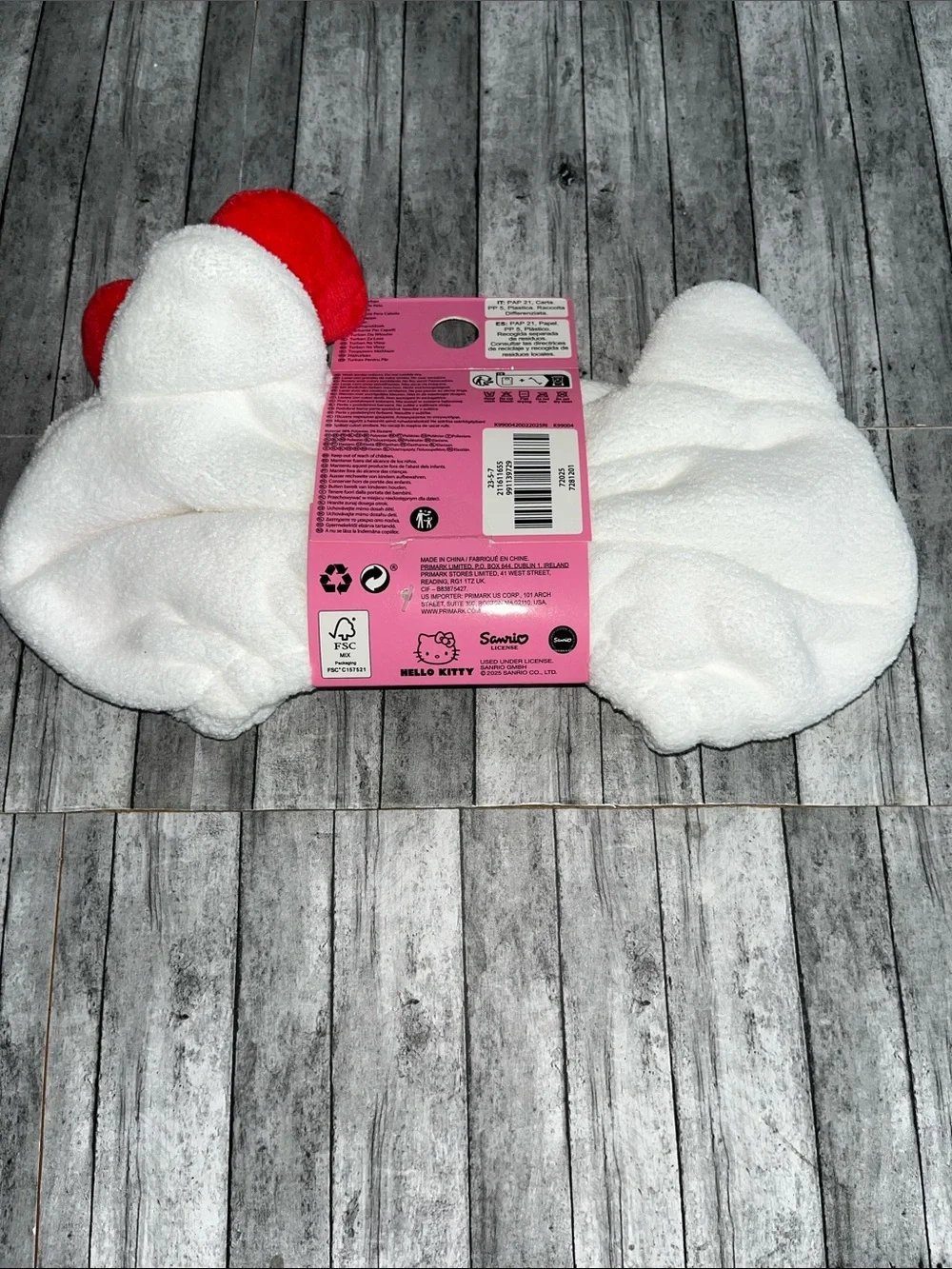 Hello Kitty White Hair Turban with Red Bow